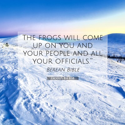 Picture 07 - Exodus 8:4 BSB - The frogs will come up on you and your people and - Bible Verse Picture