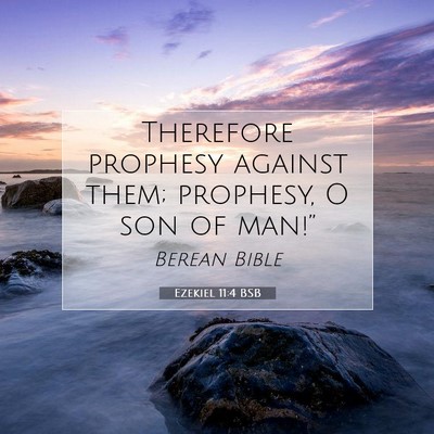 Picture 07 - Ezekiel 11:4 BSB - Therefore prophesy against them; prophesy, O son - Bible Verse Picture