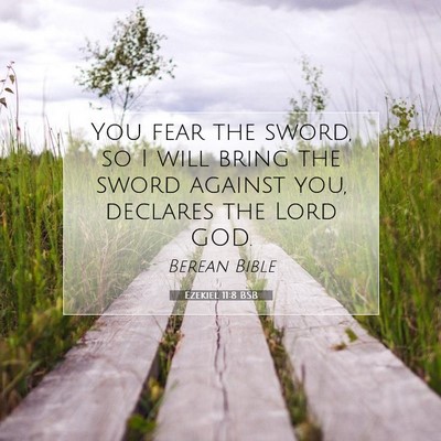 Picture 07 - Ezekiel 11:8 BSB - You fear the sword, so I will bring the sword - Bible Verse Picture