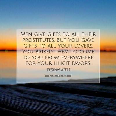 Picture 07 - Ezekiel 16:33 BSB - Men give gifts to all their prostitutes, but you - Bible Verse Picture