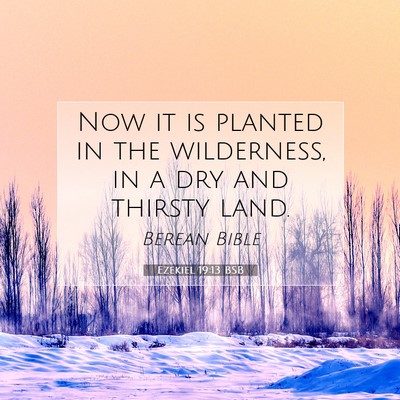 Picture 07 - Ezekiel 19:13 BSB - Now it is planted in the wilderness, in a dry and - Bible Verse Picture