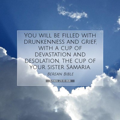 Picture 07 - Ezekiel 23:33 BSB - You will be filled with drunkenness and grief, - Bible Verse Picture