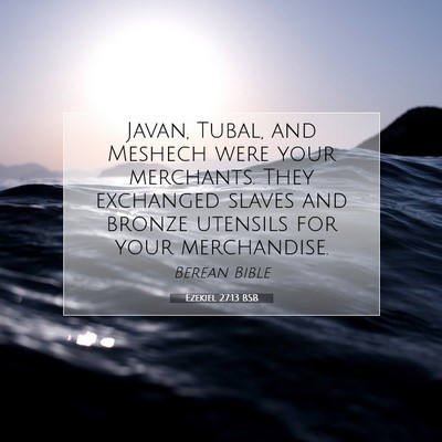 Picture 07 - Ezekiel 27:13 BSB - Javan, Tubal, and Meshech were your merchants. - Bible Verse Picture