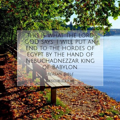 Picture 07 - Ezekiel 30:10 BSB - This is what the Lord GOD says: I will put an end - Bible Verse Picture