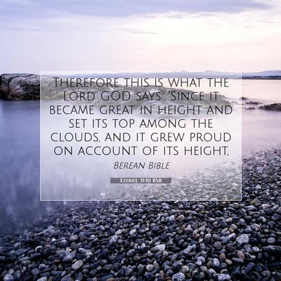 Picture 07 - Ezekiel 31:10 BSB - Therefore this is what the Lord GOD says: - Bible Verse Picture