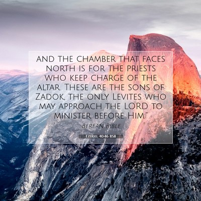 Picture 07 - Ezekiel 40:46 BSB - and the chamber that faces north is for the - Bible Verse Picture