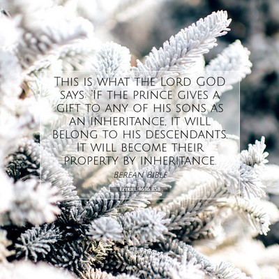Picture 07 - Ezekiel 46:16 BSB - This is what the Lord GOD says: ‘If the prince - Bible Verse Picture