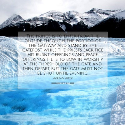 Picture 07 - Ezekiel 46:2 BSB - The prince is to enter from the outside through - Bible Verse Picture