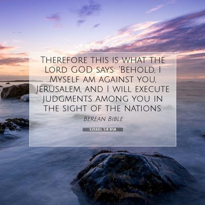 Picture 07 - Ezekiel 5:8 BSB - Therefore this is what the Lord GOD says: - Bible Verse Picture