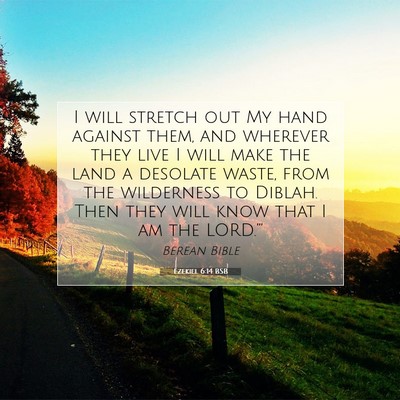 Picture 07 - Ezekiel 6:14 BSB - I will stretch out My hand against them, and - Bible Verse Picture