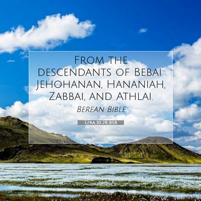 Picture 07 - Ezra 10:28 BSB - From the descendants of Bebai: Jehohanan, - Bible Verse Picture