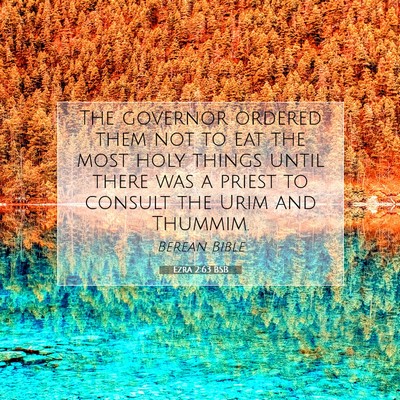 Picture 07 - Ezra 2:63 BSB - The governor ordered them not to eat the most - Bible Verse Picture