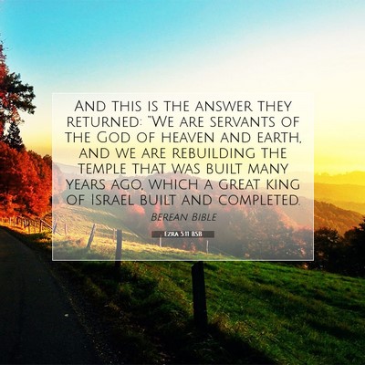 Picture 07 - Ezra 5:11 BSB - And this is the answer they returned: “We are - Bible Verse Picture