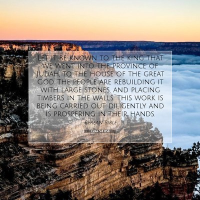 Picture 07 - Ezra 5:8 BSB - Let it be known to the king that we went into the - Bible Verse Picture