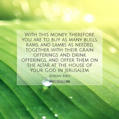 Picture 07 - Ezra 7:17 BSB - With this money, therefore, you are to buy as - Bible Verse Picture