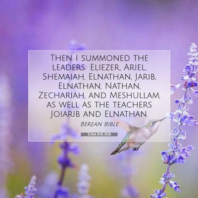 Picture 07 - Ezra 8:16 BSB - Then I summoned the leaders: Eliezer, Ariel, - Bible Verse Picture