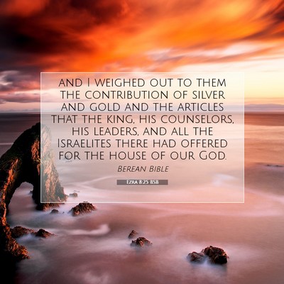 Picture 07 - Ezra 8:25 BSB - and I weighed out to them the contribution of - Bible Verse Picture