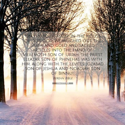 Picture 07 - Ezra 8:33 BSB - On the fourth day, in the house of our God, we - Bible Verse Picture