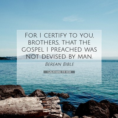 Picture 07 - Galatians 1:11 BSB - For I certify to you, brothers, that the gospel I - Bible Verse Picture