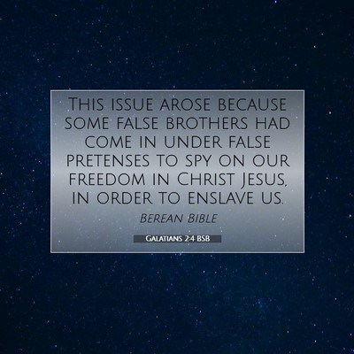 Picture 07 - Galatians 2:4 BSB - This issue arose because some false brothers had - Bible Verse Picture