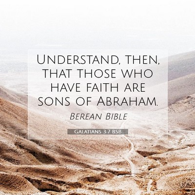 Picture 07 - Galatians 3:7 BSB - Understand, then, that those who have faith are - Bible Verse Picture