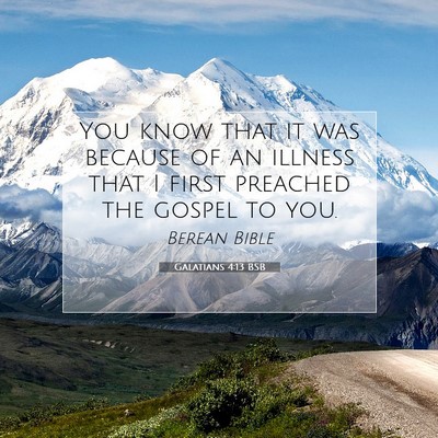 Picture 07 - Galatians 4:13 BSB - You know that it was because of an illness that I - Bible Verse Picture