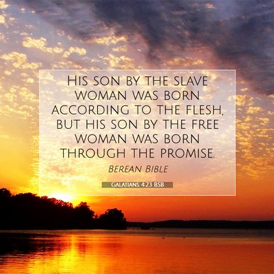 Picture 07 - Galatians 4:23 BSB - His son by the slave woman was born according to - Bible Verse Picture