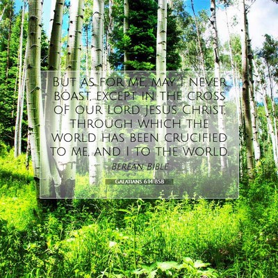 Picture 07 - Galatians 6:14 BSB - But as for me, may I never boast, except in the - Bible Verse Picture