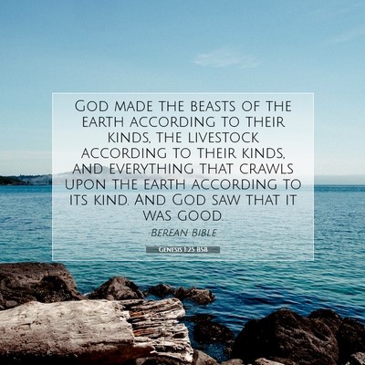 Picture 07 - Genesis 1:25 BSB - God made the beasts of the earth according to - Bible Verse Picture