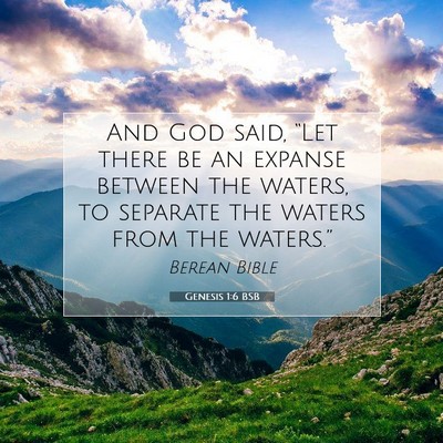 Picture 07 - Genesis 1:6 BSB - And God said, “Let there be an expanse between - Bible Verse Picture