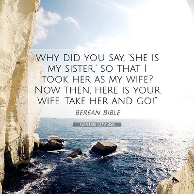 Picture 07 - Genesis 12:19 BSB - Why did you say, ‘She is my sister,’ so that - Bible Verse Picture