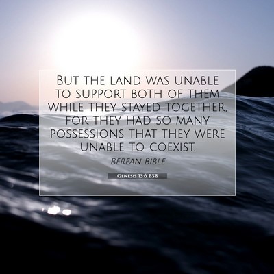 Picture 07 - Genesis 13:6 BSB - But the land was unable to support both of them - Bible Verse Picture