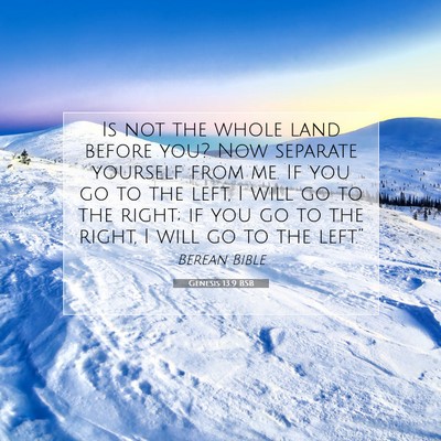 Picture 07 - Genesis 13:9 BSB - Is not the whole land before you? Now separate - Bible Verse Picture