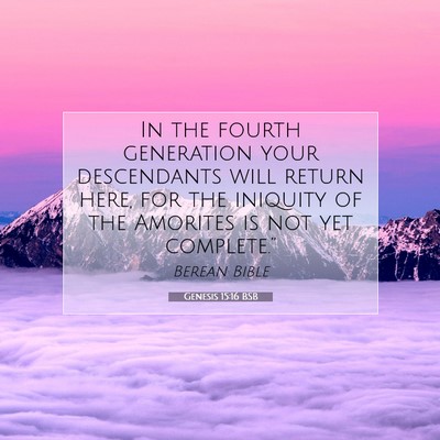 Picture 07 - Genesis 15:16 BSB - In the fourth generation your descendants will - Bible Verse Picture