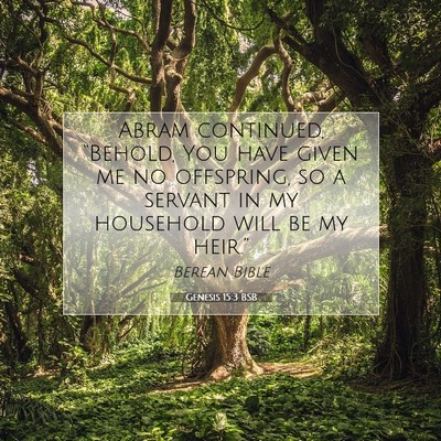 Picture 07 - Genesis 15:3 BSB - Abram continued, “Behold, You have given me no - Bible Verse Picture