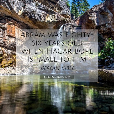Picture 07 - Genesis 16:16 BSB - Abram was eighty-six years old when Hagar bore - Bible Verse Picture