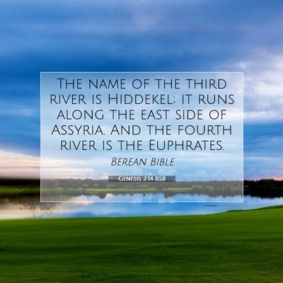 Picture 07 - Genesis 2:14 BSB - The name of the third river is Hiddekel; it runs - Bible Verse Picture