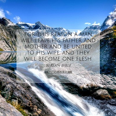 Picture 07 - Genesis 2:24 BSB - For this reason a man will leave his father and - Bible Verse Picture