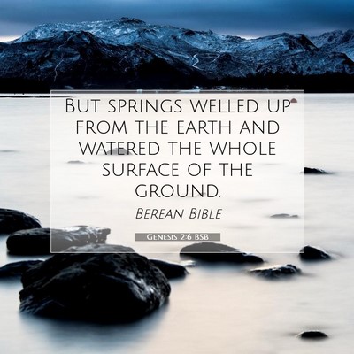 Picture 07 - Genesis 2:6 BSB - But springs welled up from the earth and watered - Bible Verse Picture