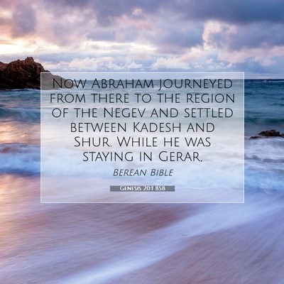 Picture 07 - Genesis 20:1 BSB - Now Abraham journeyed from there to the region of - Bible Verse Picture