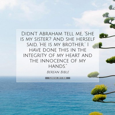 Picture 07 - Genesis 20:5 BSB - Didn’t Abraham tell me, ‘She is my sister’? - Bible Verse Picture