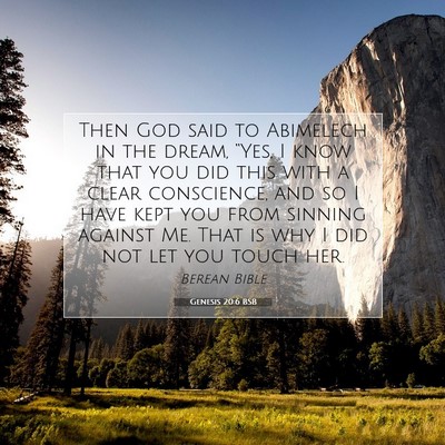 Picture 07 - Genesis 20:6 BSB - Then God said to Abimelech in the dream, “Yes, - Bible Verse Picture