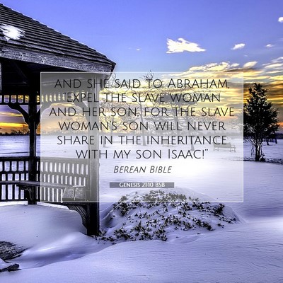 Picture 07 - Genesis 21:10 BSB - and she said to Abraham, “Expel the slave woman - Bible Verse Picture
