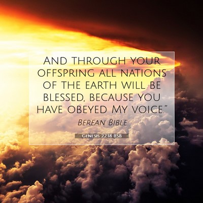 Picture 07 - Genesis 22:18 BSB - And through your offspring all nations of the - Bible Verse Picture