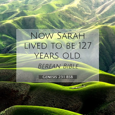 Picture 07 - Genesis 23:1 BSB - Now Sarah lived to be 127 years - Bible Verse Picture