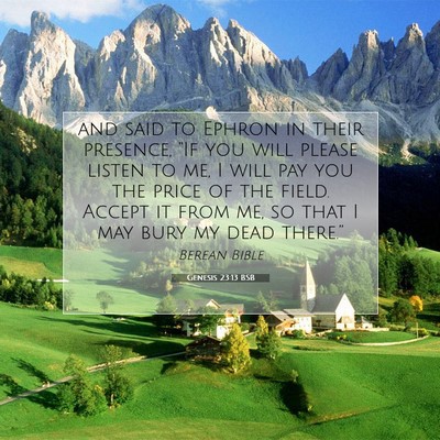 Picture 07 - Genesis 23:13 BSB - and said to Ephron in their presence, “If you - Bible Verse Picture