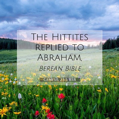Picture 07 - Genesis 23:5 BSB - The Hittites replied to - Bible Verse Picture