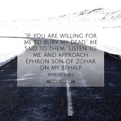 Picture 07 - Genesis 23:8 BSB - “If you are willing for me to bury my dead,” - Bible Verse Picture
