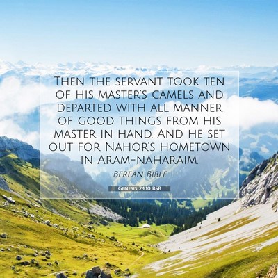 Picture 07 - Genesis 24:10 BSB - Then the servant took ten of his master’s - Bible Verse Picture