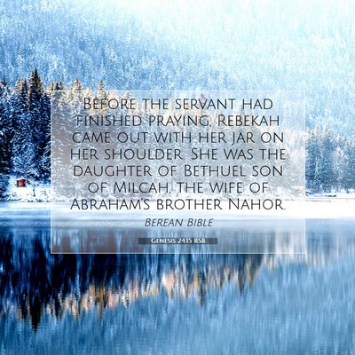 Picture 07 - Genesis 24:15 BSB - Before the servant had finished praying, Rebekah - Bible Verse Picture